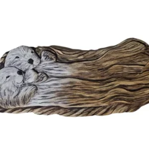 Otters Intarsia Wood Wall Art - 24" x 18"