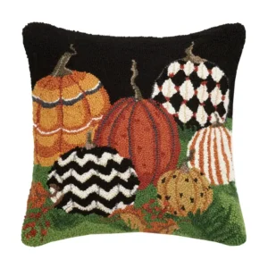 Painted Pumpkins Hook Pillow 18×18