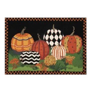 Painted Pumpkins Hook Rug 2x3