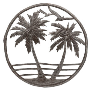 Palms at the Beach - Recycled Steel Drum Wall Art 16.5"