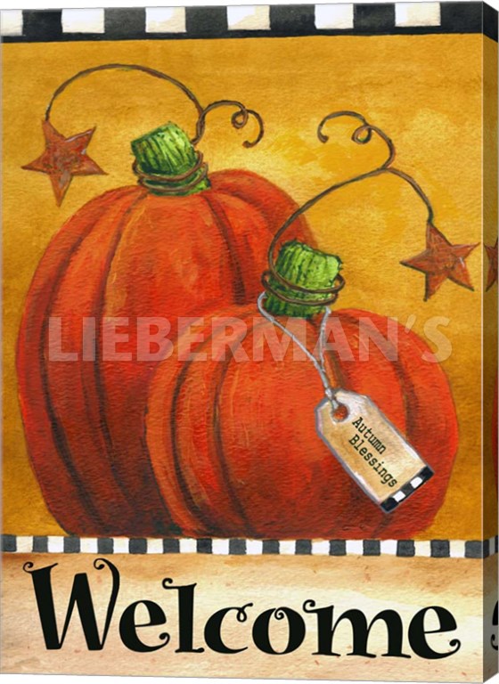 Pumpkin Autumn Welcome - Gallery Wrapped Canvas