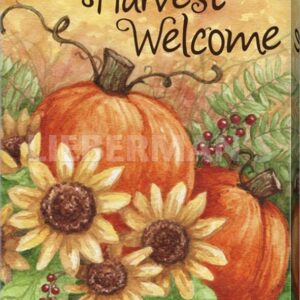 Pumpkin Sunflower Harvest Welcome - Gallery Wrapped Canvas