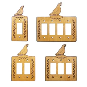 Quail Wood & Metal Rocker Switch Plate Cover I - Golden Sienna Finish