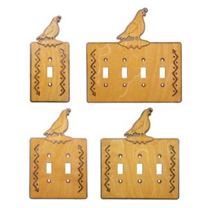 Quail Wood & Metal Rocker Switch Plate Cover II – Golden Sienna Finish