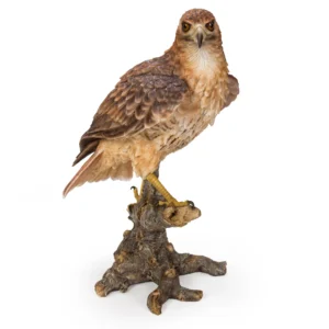 Red-tailed Hawk on Stump Statue – Sculpture