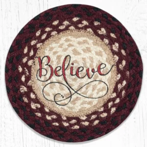 10" Round Printed Trivet with Believe Design