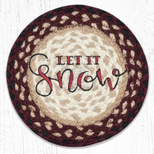 10" Round Printed Trivet with Let It Snow Design