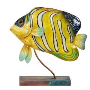 Royal Angelfish on Stand - Metal and Capiz Art