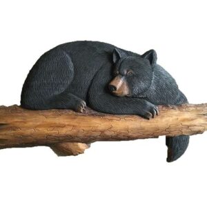 Rustic Napping Bear Intarsia Wood Wall Art – 30″ x 14″