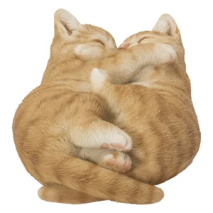 Sleeping Couple Cats - Orange - Sculpture