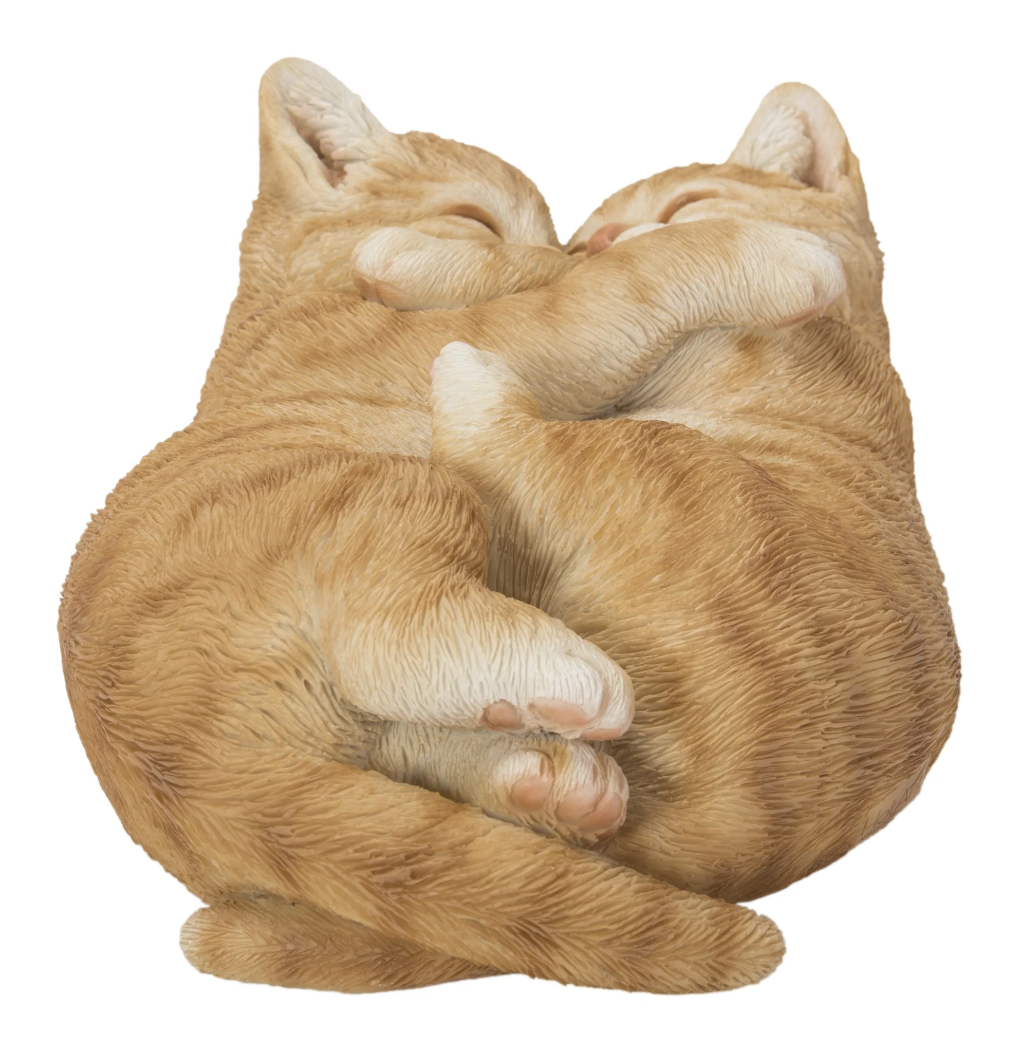 Sleeping Couple Cats - Orange - Sculpture