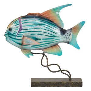Small Jackfish on Stand - Metal and Capiz Art