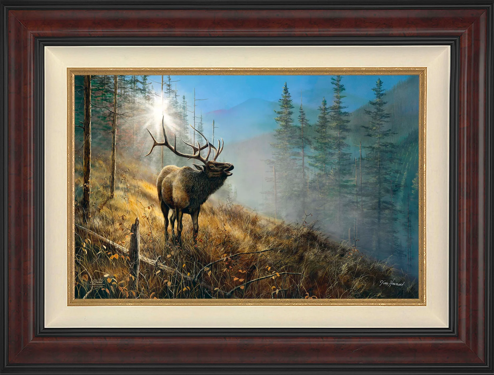 Song in the Mist - Bull Elk - Limited Edition Canvas