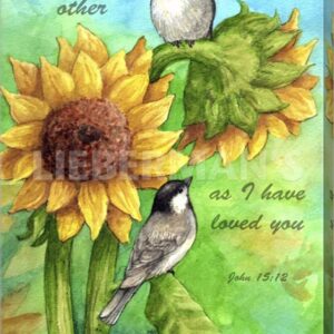 Sunflower And Chickadee - Gallery Wrapped Canvas