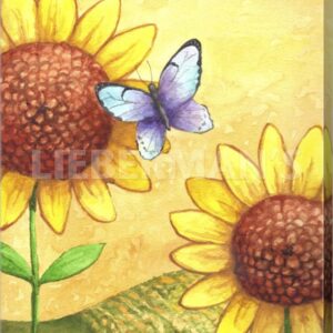 Sunflower and Butterfly - Gallery Wrapped Canvas