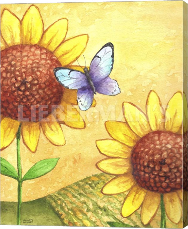 Sunflower and Butterfly - Gallery Wrapped Canvas