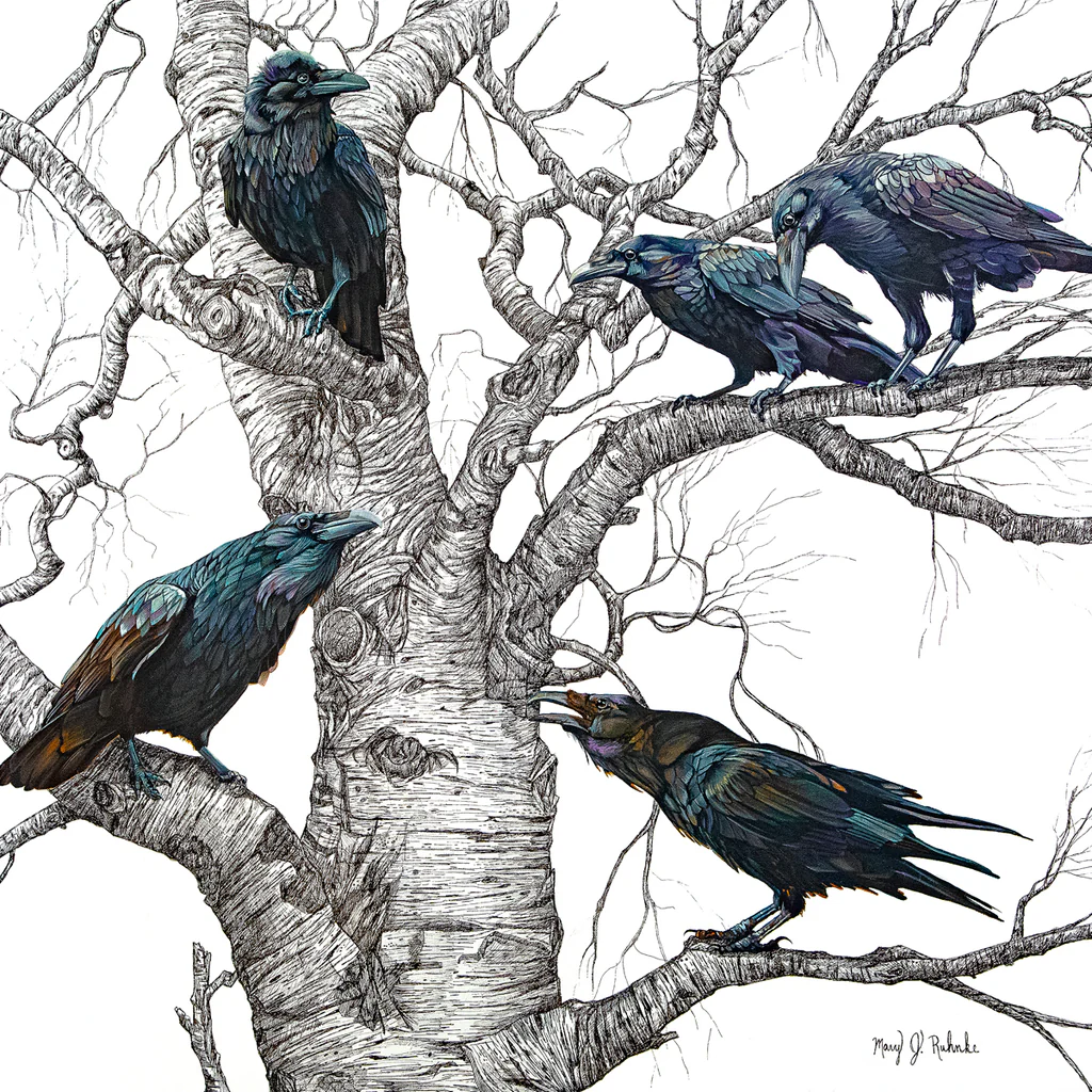 The Curious Gathering - Ravens - Giclée Paper