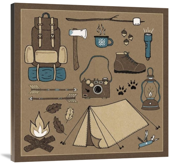 The Great Outdoors - Camping and Survival - Gallery Wrapped Canvas