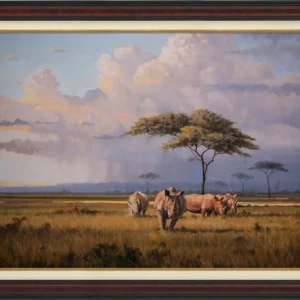 The Plains of Africa - Rhinoceros - Master Artisan Canvas