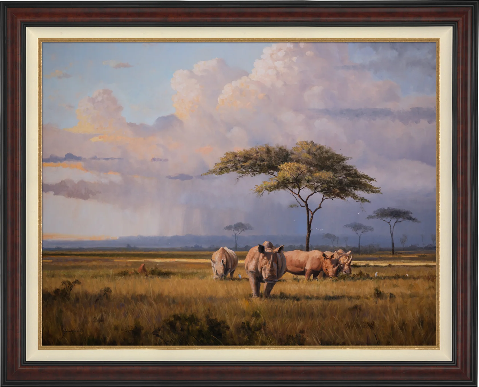 The Plains of Africa - Rhinoceros - Master Artisan Canvas