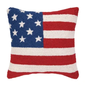 USA American Flag Red White and Blue Hook Pillow 18x18