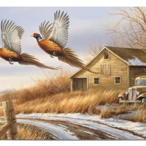 Weathered Memories - Pheasants - 2' x 4' Floor Mat