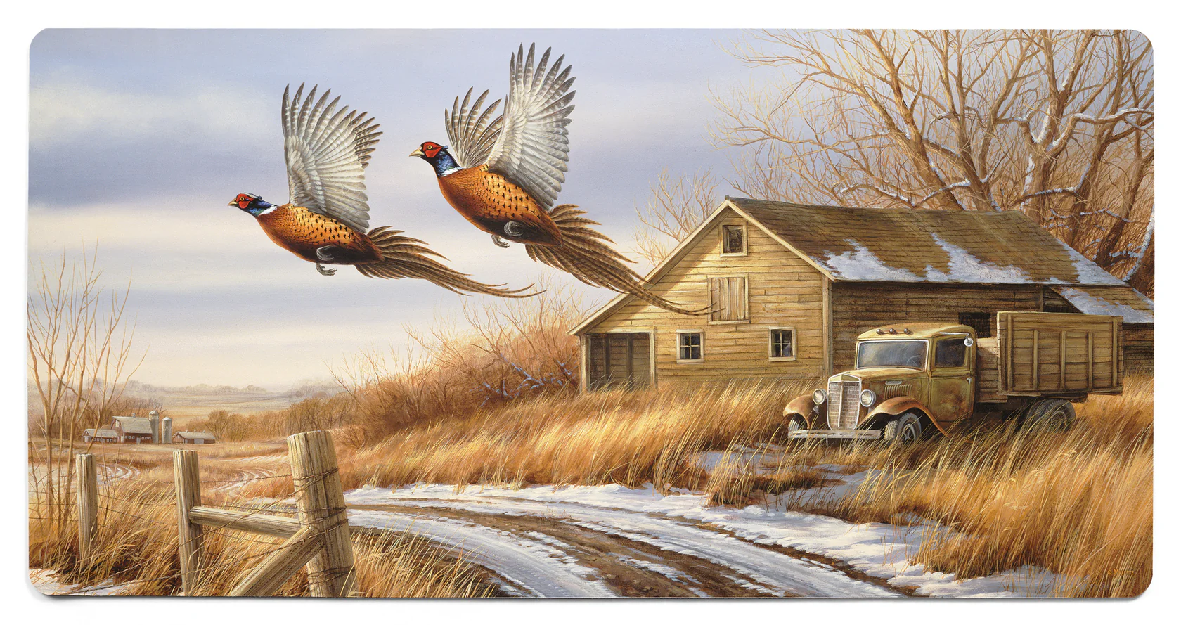 Weathered Memories - Pheasants - 2' x 4' Floor Mat