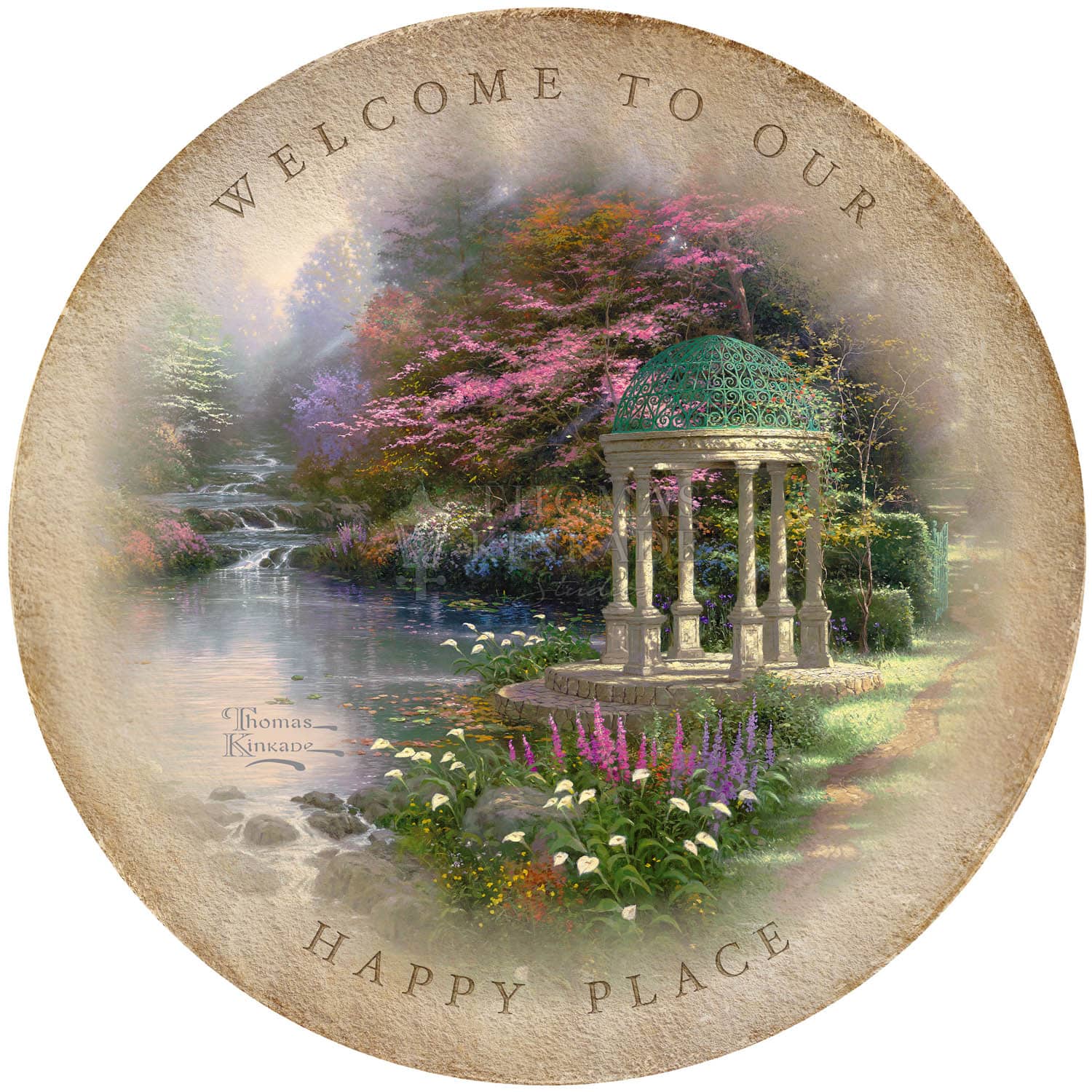 Welcome to our Happy Place - 12.5" Wood Sign