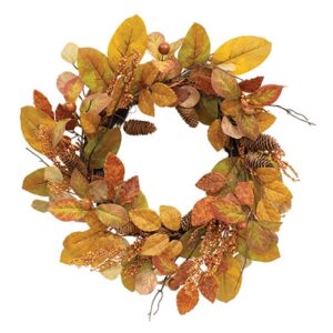 Whispering Fall Leaves Wreath - 22"