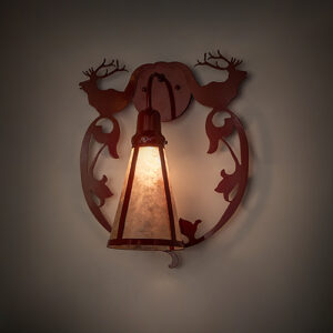 Wild Elks Wall Sconce 14" Wide