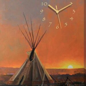 Medicine Man Lodge - Teepee - Canvas Clock