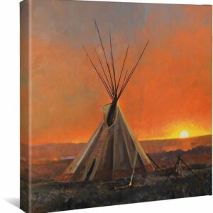 Medicine Man Lodge - Teepee - 14" x 14" Gallery Wrapped Canvas