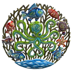 Painted Living Reef - Recycled Steel Drum Wall Art - 17″