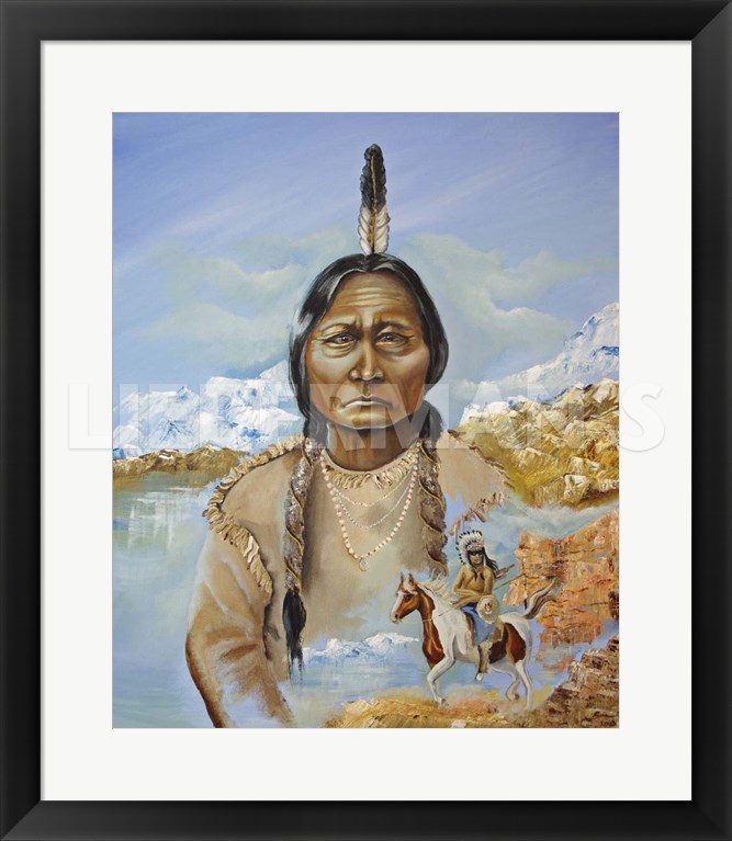 Sitting Bull - Native American - 23" x 26" Framed Art Print