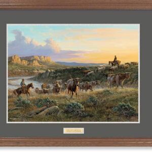 The Last Crossing - Longhorn - 17″ x 23″ GNA Premium Print
